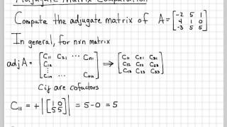 Adjugate Matrix Computation 3x3  Linear Algebra Example Problems [upl. by Suirtemed]