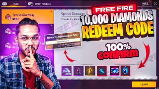 10000 Diamonds Free Fire Redeem Code 🥳 [upl. by Tyika156]