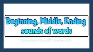 Beginning Middle Ending sounds in words [upl. by Pitt905]