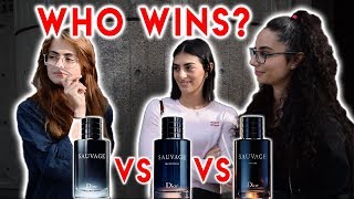 Dior Sauvage PARFUM vs EDP vs EDT Womens Reactions to FragranceCologne [upl. by Bennie]