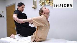 We Tried A Thai Massage  Insider Beauty [upl. by Ayt]