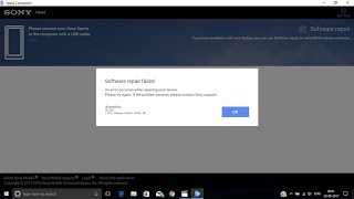 xperia companion software repair error solution [upl. by Yreffeg]