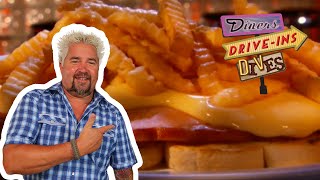 Guy Fieri Tries the Horseshoe Sandwich in Illinois  Diners DriveIns and Dives  Food Network [upl. by Anerehs724]