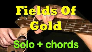 quotFIELDS OF GOLDquot Sting Easy Guitar Lesson  TAB  CHORDS by GuitarNick [upl. by Anecusa]