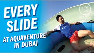 Aquaventure Waterpark Dubai EVERY WATER SLIDE POV [upl. by Ayekram617]