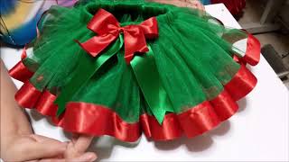 COMO HACER UN TUTU PARA NIÑA  1AÑO  PASO A PASO NAVIDEÑO [upl. by Antony]