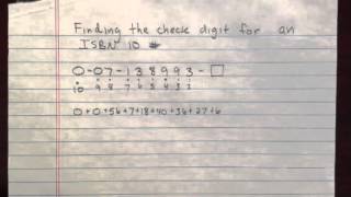 ISBN number check digit  2 [upl. by Shreve518]