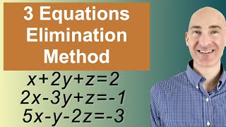 Solving Systems of 3 Equations Elimination [upl. by Eenad]