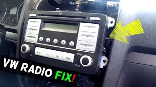 VW RADIO NOT WORKING NOT TURNING ON FIX [upl. by Dickens381]