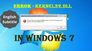 How to fixed dynamic link library Kernel32dll Error  Windows 7 [upl. by Nagrom]