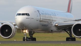 Emirates Boeing 777300ER Close Up Landing amp Takeoff at Dublin Airport [upl. by Brandt]