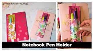 Christmas Gift Idea 10 MINUTES SEWING NOTEBOOK PEN HOLDER [upl. by Ardnuaed]