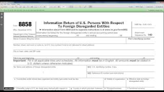 Foreign disregarded entity Form 8858  for International Tax Strategies [upl. by Imac]