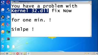 Simple Fix KERNEL32dll error Windows 7881 and 10 [upl. by Enerehs190]