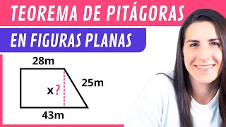 TEOREMA DE PITÁGORAS 📐 Aplicación en Figuras Planas [upl. by Sukhum]