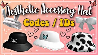 60 Aesthetic Hat CodesIDs For Brookhaven amp Bloxburg NEW Preppy Y2K Cute Accessory Decals ROBLOX [upl. by Ayote]