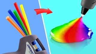 14 HOT GLUE HACKS AND CRAFTS  GLUE GUN HACKS [upl. by Monty]