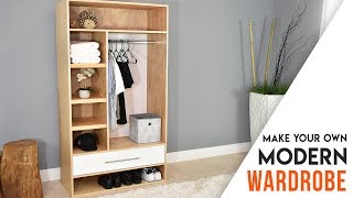 DIY CLOSET  MODERN Wardrobe with a drawer [upl. by Yumuk]