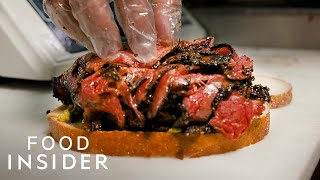 The Best Pastrami Sandwich In NYC  Best Of The Best  Food Insider [upl. by Ttirrej]