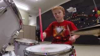 Iron Man 10 year old drumming Starts at 335 [upl. by Ennairb]