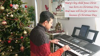 Marys Boy Child Long Time Ago In Bethlehem  Boney M version Keyboard instrumental with lyrics [upl. by Clover]