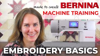 BERNINA Machine Training Embroidery Basics  Quilt Beginnings [upl. by Mukul]