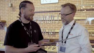 Knife maker James Oatley about his winning knife in Damasteel® Chef Invitational 2019 in Chicago [upl. by Esir]