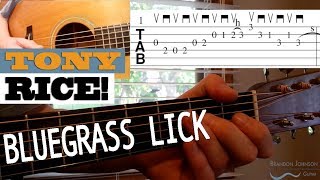 LICK 6  Tony Rice  Bluegrass Guitar Lesson with TAB [upl. by Luelle]