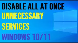 Disable ALL Unnecessary Services AT ONCE  NO TOOLS USED  Windows 1011 [upl. by Maurits]