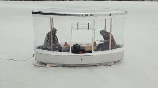 DIY PORTABLE Ice Fishing Shack  The Brojects [upl. by Rolanda]