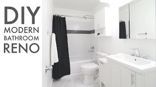 How To Remodel a Bathroom  DIY  Modern Builds [upl. by Afinom]