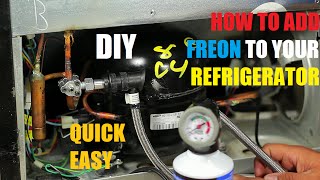 How to Add Freon To Your Refrigerator 134a [upl. by Lenahtan]