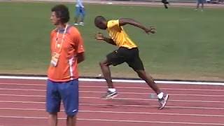 2008 OG Usain Bolt warmup before 200m World Record [upl. by Eelanej]