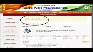 DSC Authentication Failed Error  e tender  e Procurement [upl. by Dickenson]