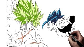 Gogeta vs Broly  INSANE Drawing  DragonBall Super Movie ART [upl. by Portwine]