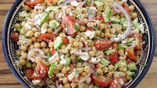 Healthy Chickpea Salad Recipe [upl. by Ahsiatal]