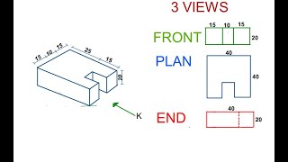 1st angle projection [upl. by Aikrahs]