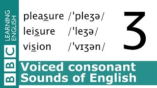 English Pronunciation 👄 Voiced Consonant  ʒ  pleasure leisure and vision [upl. by Imiaj533]