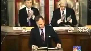 George Bush Sr New World Order Live Speech Sept 11 1991 [upl. by Nyral]