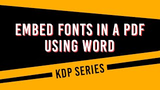 How to Embed Fonts in a PDF from Word [upl. by Dodi]