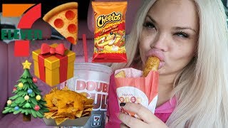 7 ELEVEN CHRISTMAS EVE EATING SHOW IN MY CAR HOLIDAY GAS STATION FOOD MUKBANG [upl. by Kinata]