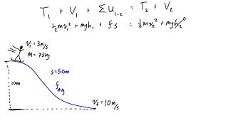 Conservation of mechanical energy with friction [upl. by Gneh459]