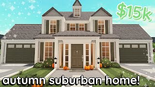 15k Bloxburg Autumn Suburban House Build 2 Story Tutorial [upl. by Akimehs684]