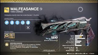 Malfeasance Exotic Weapon amp Catalyst  Darkness in the Light quest guide – Destiny 2 [upl. by Azalea5]