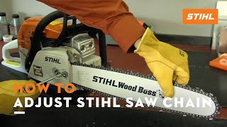 How To Adjust STIHL Saw Chain  STIHL Tutorial [upl. by Oby539]