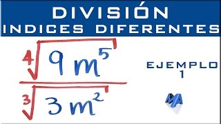 División de radicales con indices diferentes  Ejemplo 1 [upl. by Weibel]