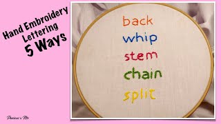 5 Ways to Hand Embroider Letters Lettering  Beginners [upl. by Muire297]