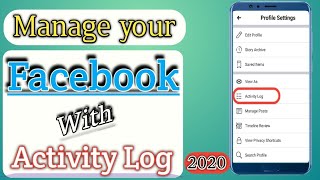 How to Manage Facebook account with Activity Log [upl. by Hctud]