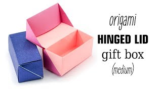 Origami Hinged Gift Box Tutorial  Paper Kawaii [upl. by Nonie115]