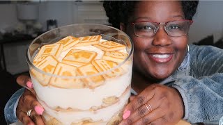 HOMEMADE BANANA PUDDING EATING  RECIPE [upl. by Otrevire]